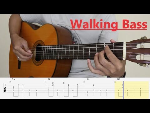 FLY ME TO THE MOON - Walking Bass Fingerstyle Guitar Tutorial TAB