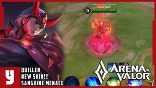 QUILLEN: SANGUINE MENACE (NEW SKIN) | SS SKIN W/ SOUND | Arena of Valor | LiênQuânMobile | 傳說對決