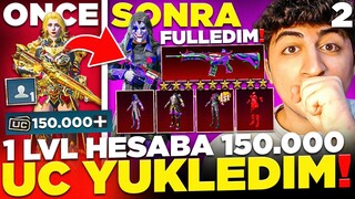 1 LEVEL HESABIMA 150.000 UC YÜKLEDİM! MASKARA SANDIĞINI FULLEYİP M4'Ü 7 SEVİYE YAPTIK #2 PUBG Mobile