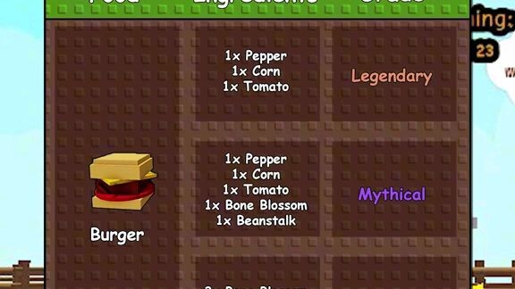 Recipe for grow a garden player's #COOKING #UPDATE #GROW A GARDEN #GAG