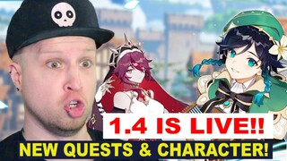 Version 1.4 Official Patch Notes! Venti Banner, Rosaria & Character Hangouts! | Genshin Impact