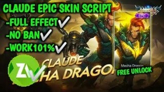 NEW!! SCRIPT SKIN CLAUDE EPIC SKIN +FULL EFFCT +NO BAN