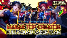 TEGANG❗SAAT KOLAB BARENG TOP CREATOR MLBB PAKE SKIN FULL SQUAD SABER - MOBILE LEGENDS