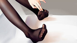 Board drawing: how to draw black silk stockings and beautiful feet