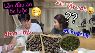 LẦN ĐẦU MUA VÀ DC ĂN ỐC LUỘC TẠI HÀN. VUI SƯỚNG😁 ANH SOO HÚ VÍA KHI NHAI PHẢI...