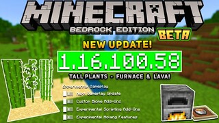 UPDATE! MCPE 1.16.100.58 BETA - XBOX | Tall Plants - Furnace & Lava!