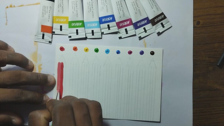 Easy Painting color pencil for beginners | acrylic painting techniques | @DailyartsbyRahul