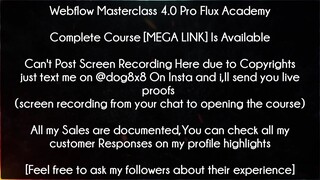 Webflow Masterclass 4.0 Pro Flux Academy Course download