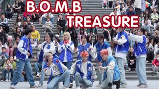 【BOMB-TREASURE】การเต้นคัฟเวอร์สุดสนุก (Kpop บนเวทีสาธารณะที่เฉิงตูซานลี่พลาซ่า)