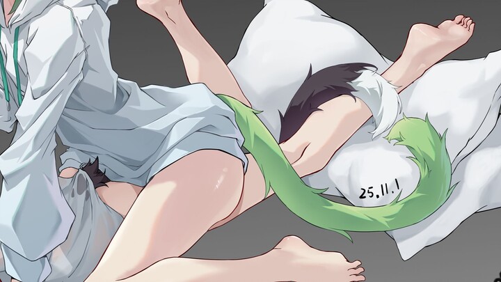 Squeezing, squeezing, squeezing the tail… meow… wuwu… [Painting Process]