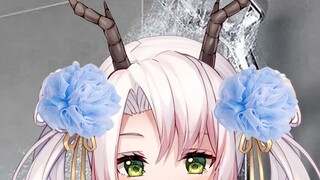 【月兮】主播头上为什么挂两个搓澡球？