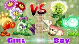 Team Boy vs Team Girl: phụ nữ vùng lên? | Plants vs Zombies 2 - so sánh plants - MK Kids