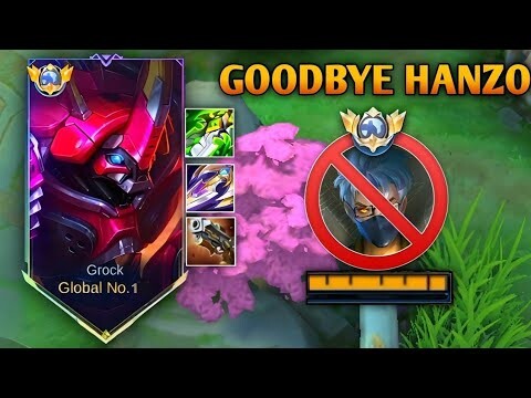 GOODBYE HANZO! YOU CANT BEAT THIS ONE BUILD FOR GROCK! TOP GLOBAL GROCK - MLBB