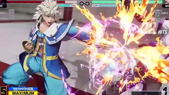 การแสดงคอมโบต่อเนื่องของตัวละครซ่อนในเวอร์ชันทดสอบ The King of Fighters XV: เมงูจุน