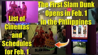 List Of Cinemas and Schedule: The First Slam Dunk in the Philippines Opens in February 1!