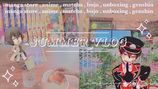summer daily vlog : anime , manga store , matcha , bujo , genshin