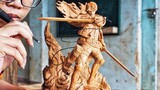 Wood carving of Captain Levi, I didn’t expect that a piece of wood would be so handsome!