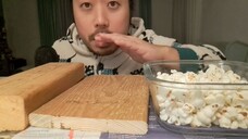 ASMR WHITE THEME POPCORN & PAINTING WOOD WITH WHITE COLOUR ⚪⚪⚪