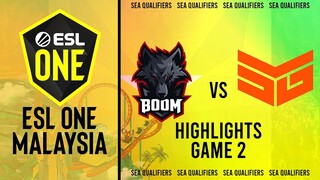 Game 2 Highlights: Boom Rivalry vs Team SMG (BO3) ESL One Malaysia - Closed Qualifiers