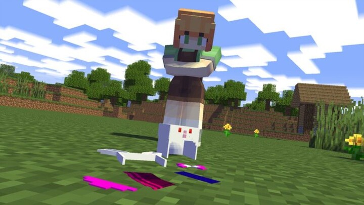 Steve Girl swim loli bunny my clothes outfit - minecraft animation