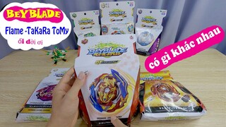 bóc hộp beyblade flame có gì khác biệt so với hàng takara tomy