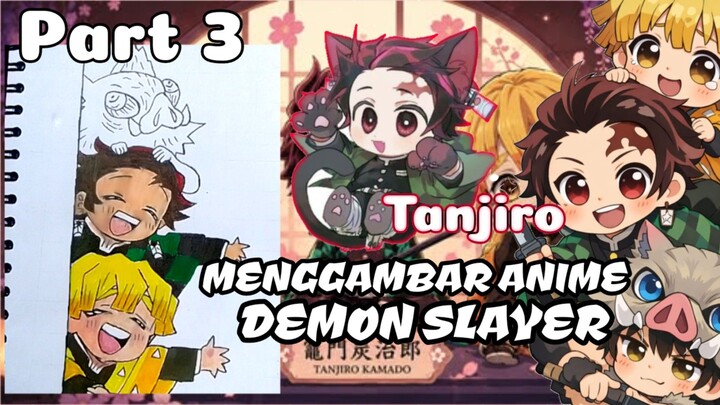 Menggambar karakter anime DEMON SLAYER ( Tanjiro ) part 3