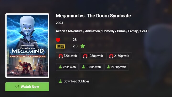 Megamind vs. The Doom Syndicate  2024 (1080P_web) Watching and downloading