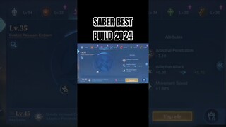 Saber Best Build 2024 #shorts #mlbb