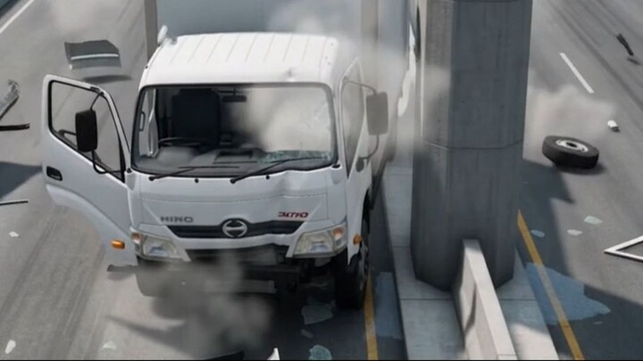 Hino Truck vs Reinforced Concrete Toll Plaza Pier Column 🚚🧱