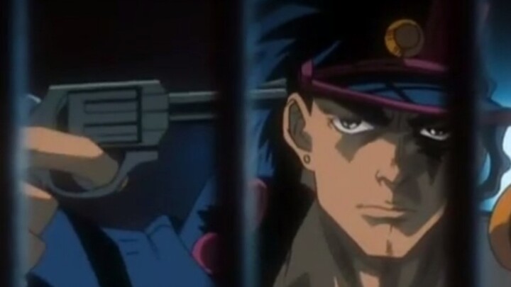 The famous scene of Jotaro shooting in the old version of JoJo