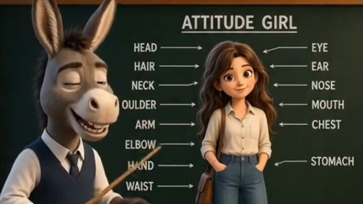 donkey guaid our students about human girl amazing ai video 🤣🤣🤣