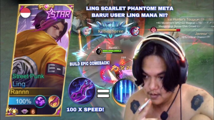 LING SCARLET PHANTOM META TERBARU KAH INI? GOLD KALAH! TETAP EPIC COMEBACK PAKAI BUILD INI! MLBB