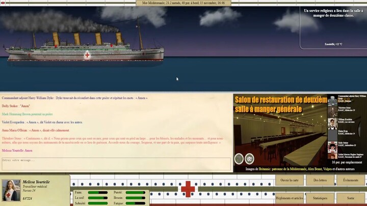 🔴 Britannic Voyage RPG 2025 ( Episode 04 ) - Coucher Soleil & Service Religieux Du HMHS Britannic