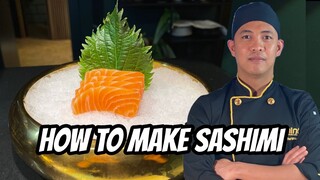 How to make Sashimi Salmon | Filleting Salmon to Sashimi