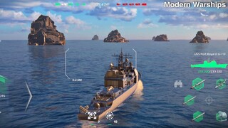Modern Warships: USS PORT ROYAL in farming Gold and Dollar gameplay.