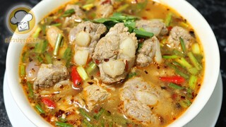 ต้มแซ่บกระดูกหมูอ่อน เปรี้ยวจี๊ดจ๊าด แซ่บซี๊ดถึงใจ | Spicy Pork Soft Bone Soup | ครัวปรุงอร่อย