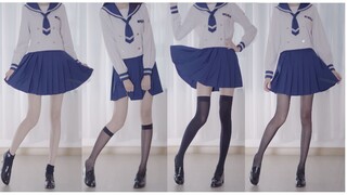 Comparison of different JK uniforms and black stockings