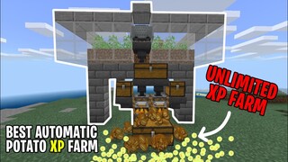 How to Make Automatic Potato XP Farm in Minecraft Bedrock 1.17 Unlimited XP Farm