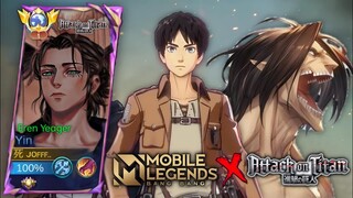 YIN ATTACK ON TITAN EREN YEAGER SKIN!😱 - MLBB