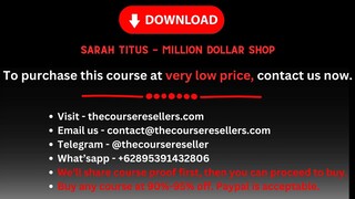 Sarah Titus - Million Dollar Shop