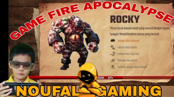 main game zombie fire apocalypse, melawan bos ROCKY PELEMPAR BATU