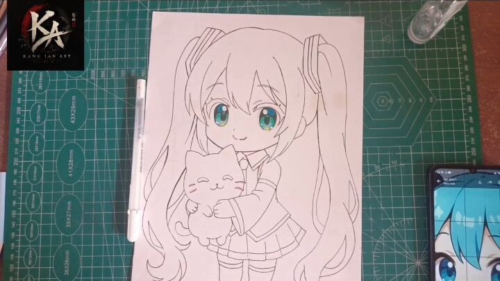 Coloring Miku Hitsune (wip) ✍️🎨