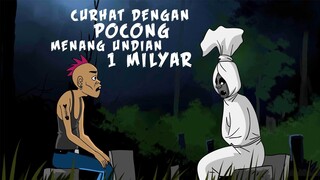 Curhat dengan Pocong Menang Undian 1 Milyar - Kartun Hantu Lucu