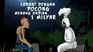 Curhat dengan Pocong Menang Undian 1 Milyar - Kartun Hantu Lucu