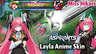 LAYLA SAVAGE!🤯ASPIRANTS SKIN MISS HIKARI is BACK!❤️Anime skin MLBB🔥