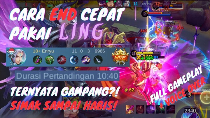 CARA END CEPAT PAKAI LING | 10 MENIT END DI MYTHIC FULL GAMEPLAY + HIGHLIGHT!