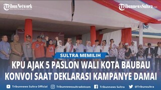 Deklarasi Kampanye Damai Pilkada 2024, KPU Baubau Ajak 5 Pasang Calon Wali Kota Baubau Konvoi