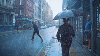 【4K UHD】倾盆大雨，大雨伦敦步行