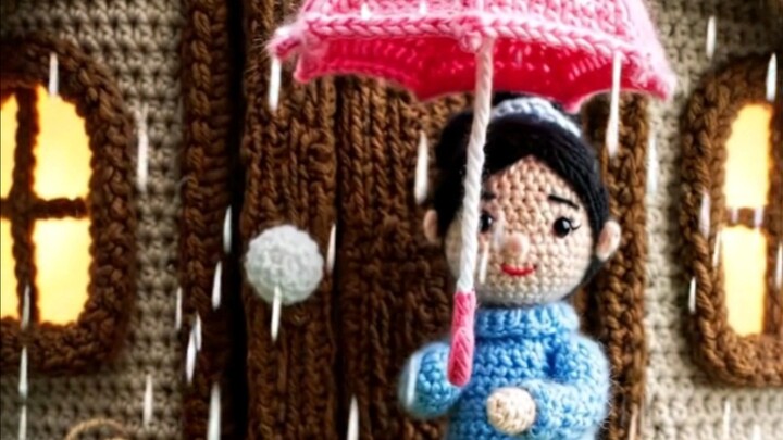Crochet Doll enjoy rain 🌧❤️