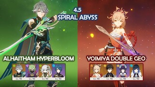 Alhaitham Hyperbloom & Yoimiya Double Geo - 4.5 Spiral Abyss - Genshin Impact